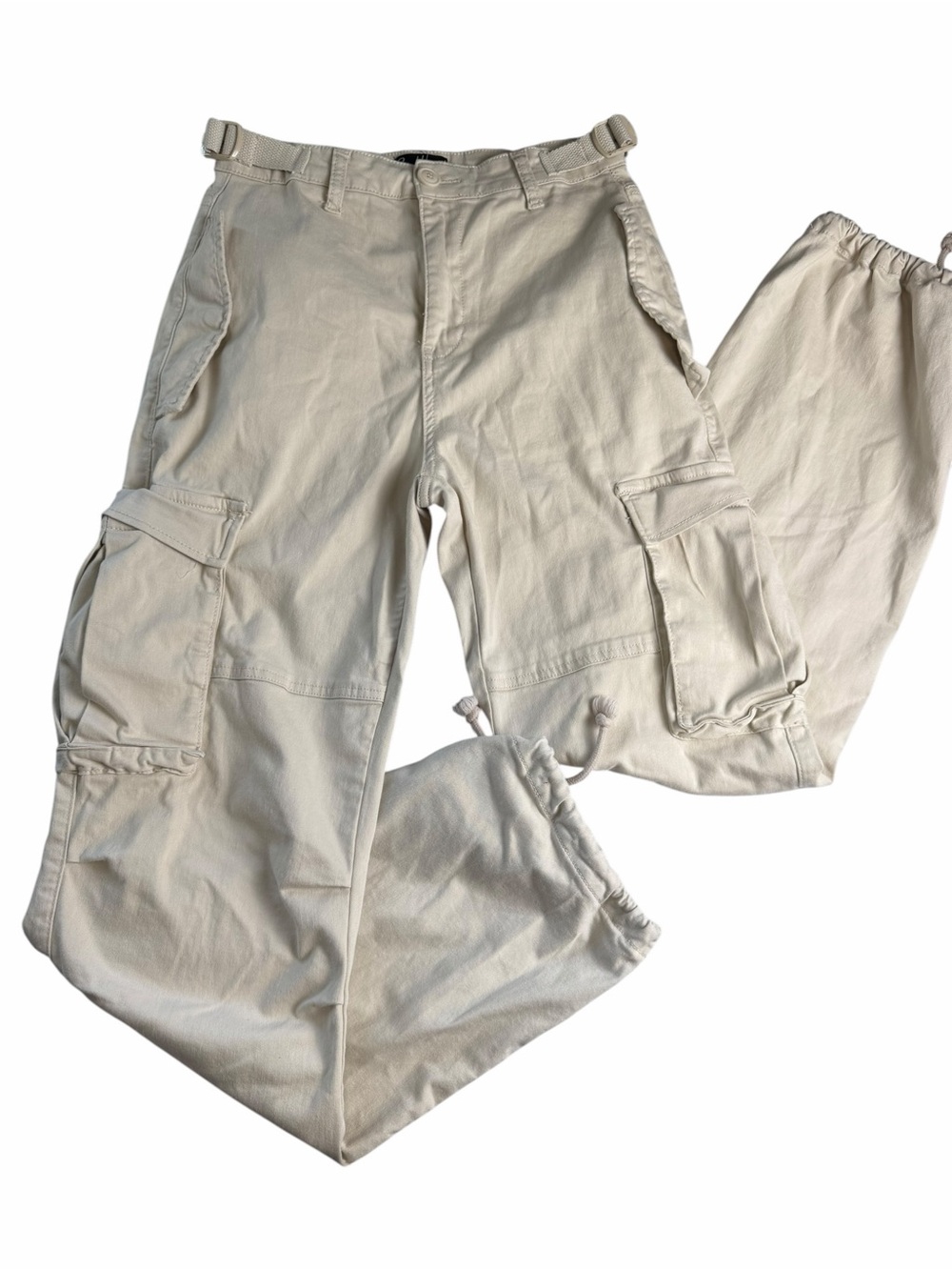 Buffbunny curvy stretch Cargo Pants bone cream size small
